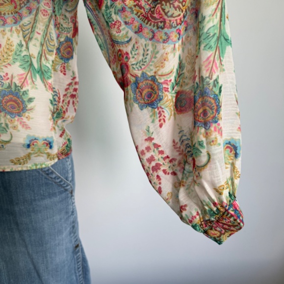 Colorful Floral Print Boho Long Sleeve Shirt - Picture 7 of 10
